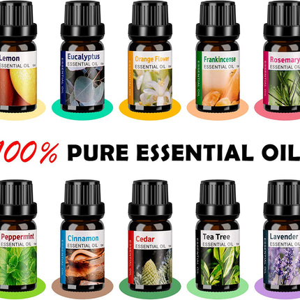 Aroma Diffusers for Essential Oils Large Room with 10 Essential Oils,Ultrasonic Aromatherapy Diffuser for Home Bedroom, Cool Mist Humidifier Vaporizer
