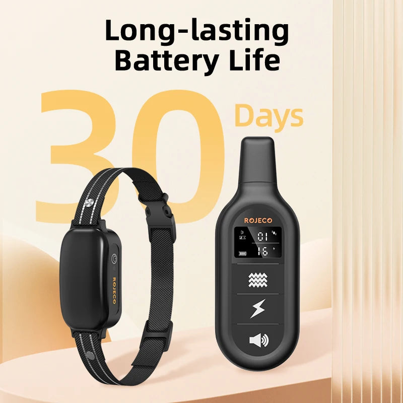 Electric Dog Training Collar Digital Rechargeable Remote Control IPX7 Waterproof Vibrator Pet Dog Bark Stop Shock Collar