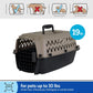 Pet Portable Kennel for Dogs, Hard-Sided Travel Carrier, Durable, Metal Door, Black & Grey, for Pets up to 10 Lbs, 19" L X 12.3" W X 10.8" H