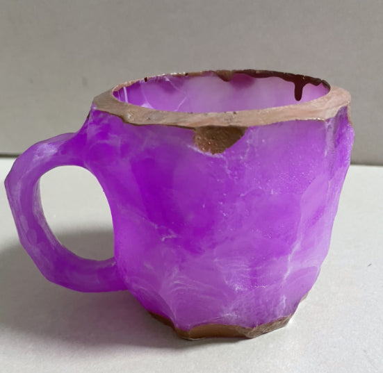 Coffee Mug - Resin Mineral Crystal Cup with Handle