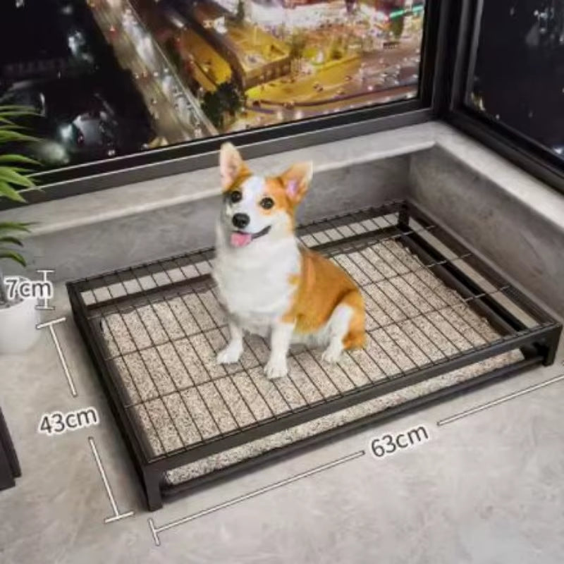 Dog Toilet Indoor Dogs Litter Box Stainless Steel Sand Basin for Puppy Training Washable Dog Toilet Cleaning Tools Pet Supplies