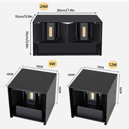 LED Wall Lamp - IP65 Waterproof Indoor Outdoor Light 6W-24W