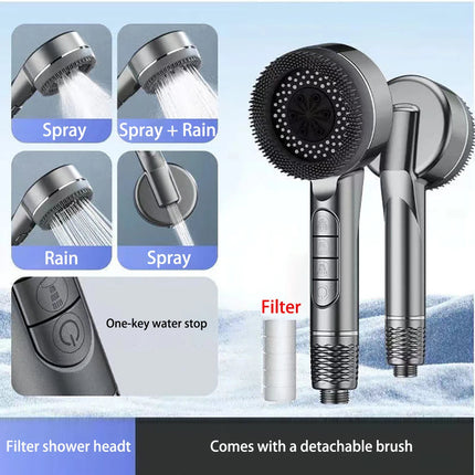 High Pressure Showerhead - 4-Mode Massage with Filter Deribla Store