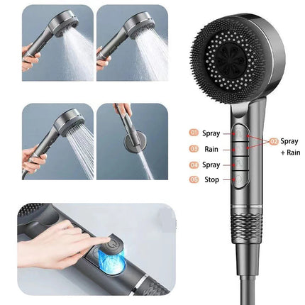 High Pressure Showerhead - 4-Mode Massage with Filter Deribla Store