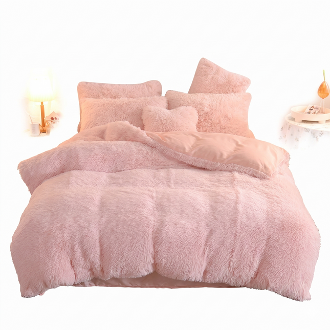 Duvet Cover Set - Luxury Fleece Plush Winter Queen King