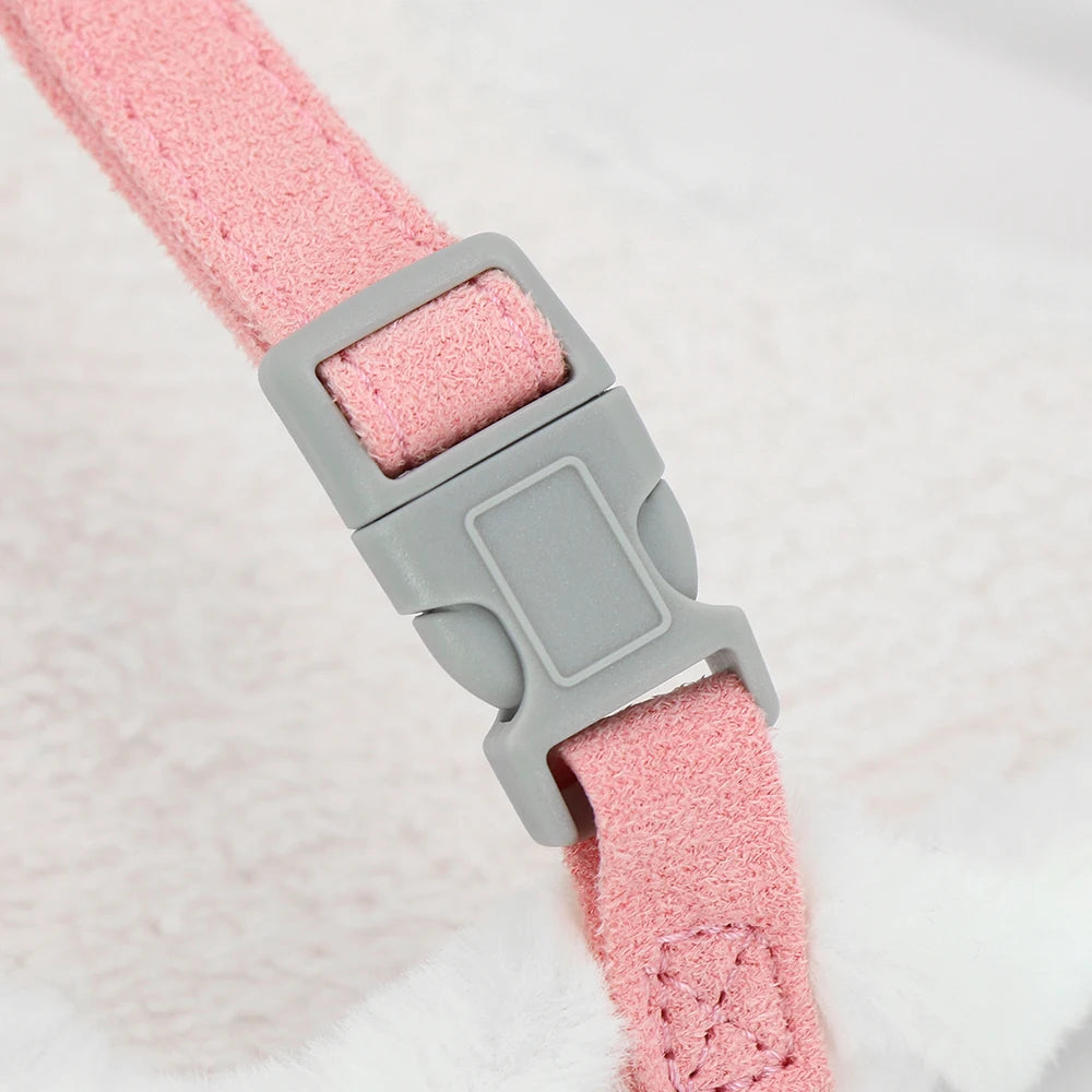 Rhinestone Dog Harness & Leash Set - Soft Warm Vest with Bowknot for Small Dogs & Cats - Deribla Store