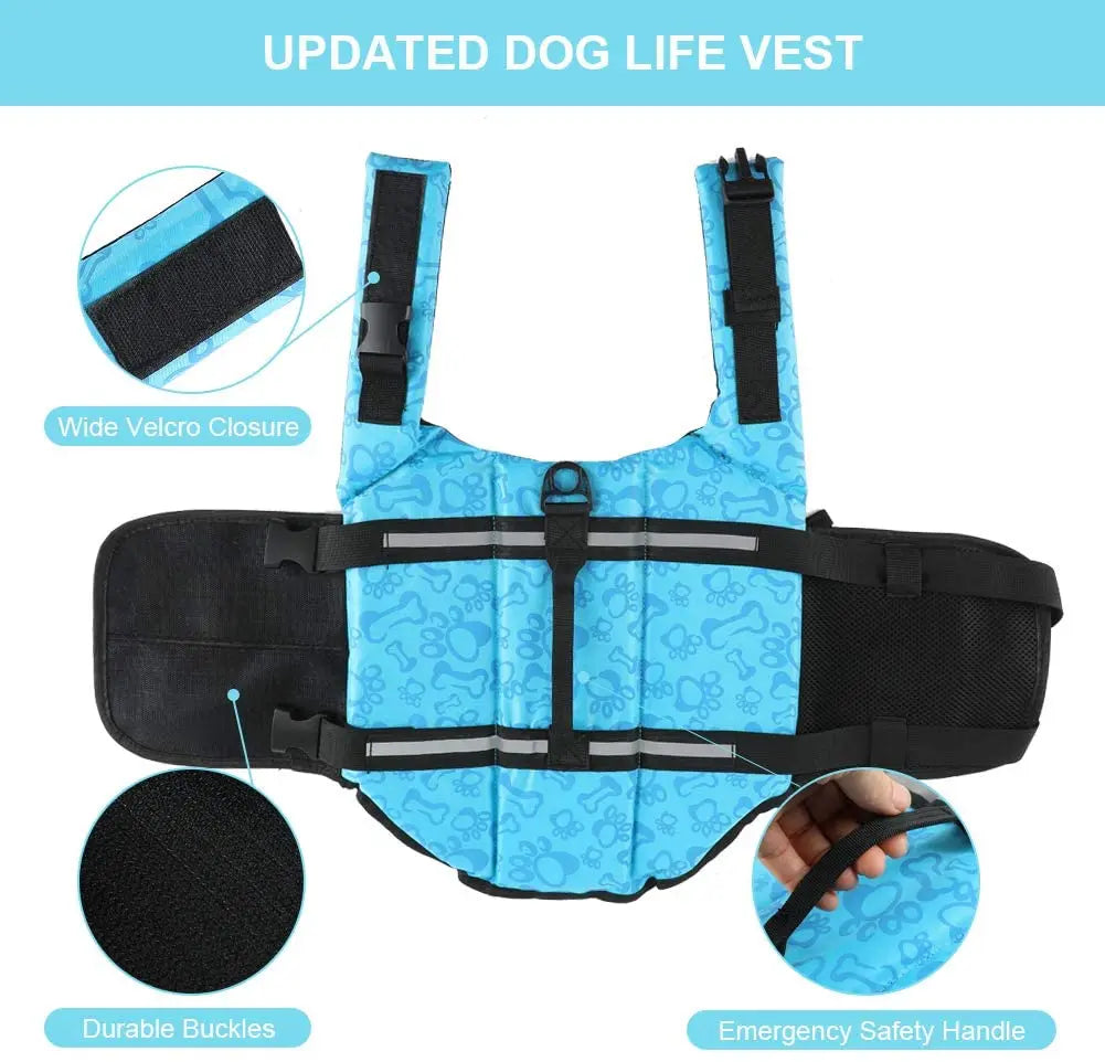 Dog Life Jacket - Safety Swimming Vest for Pets XXS-XXL - Deribla Store