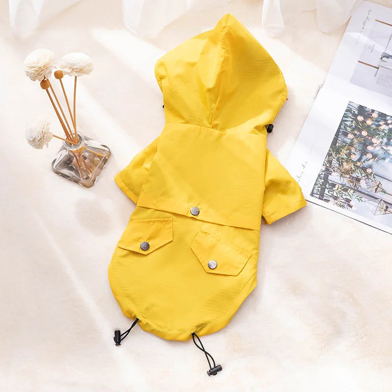 Yellow Dog Raincoat - Windproof & Waterproof Hoodie Jacket for Small to Large Dogs - Deribla Store