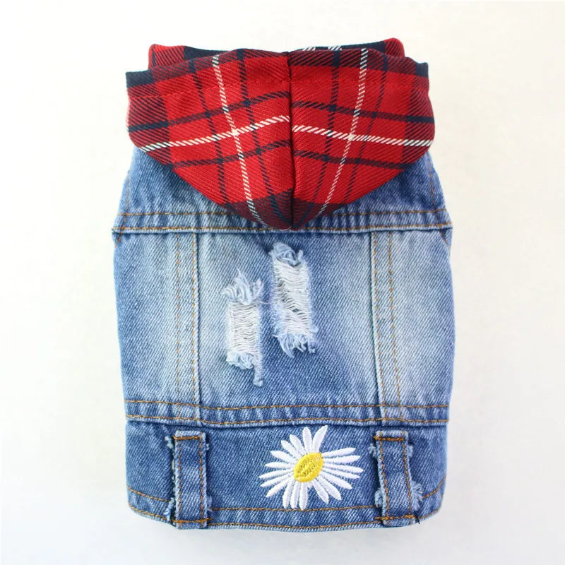 Summer Denim Dog Jacket - Stylish Cowboy Shirt for Small Dogs & Cats - Deribla Store