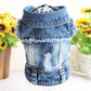 Summer Denim Dog Jacket - Stylish Cowboy Shirt for Small Dogs & Cats - Deribla Store