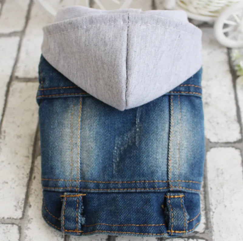 Summer Denim Dog Jacket - Stylish Cowboy Shirt for Small Dogs & Cats - Deribla Store