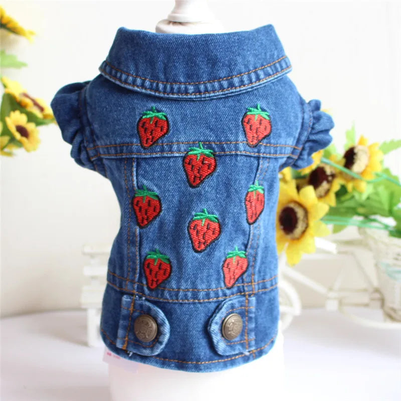 Summer Denim Dog Jacket - Stylish Cowboy Shirt for Small Dogs & Cats - Deribla Store