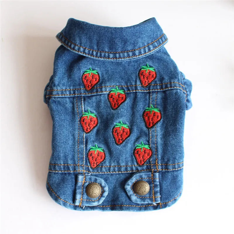 Summer Denim Dog Jacket - Stylish Cowboy Shirt for Small Dogs & Cats - Deribla Store