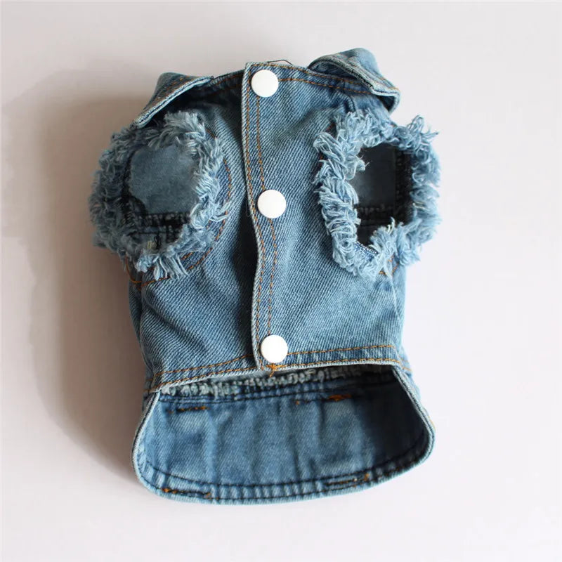 Summer Denim Dog Jacket - Stylish Cowboy Shirt for Small Dogs & Cats - Deribla Store