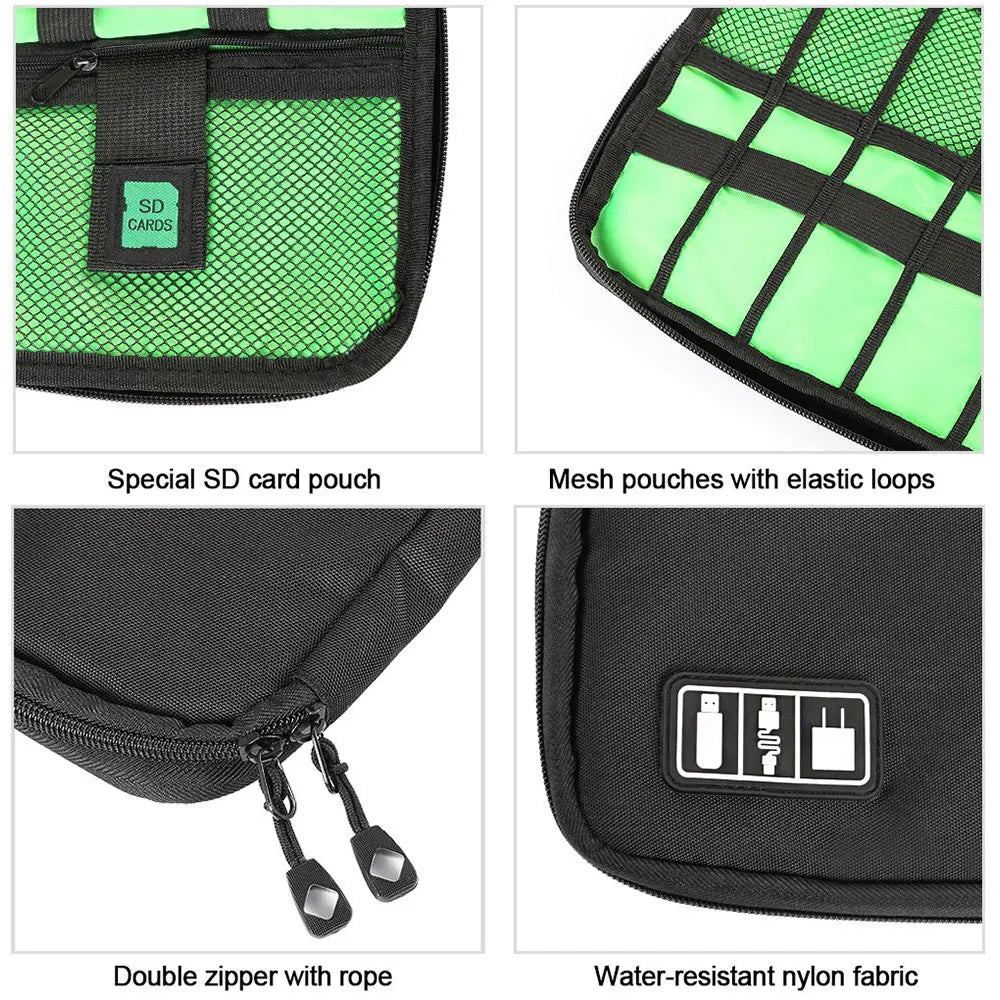Travel Electronics Cable Organizer Bag Portable Storage Case