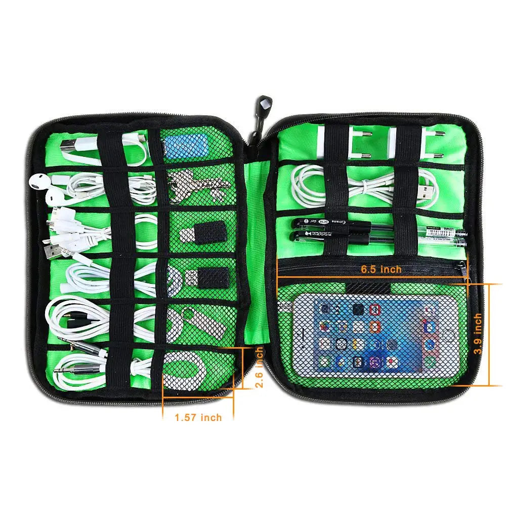 Travel Electronics Cable Organizer Bag Portable Storage Case