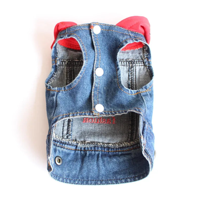 Summer Denim Dog Jacket - Stylish Cowboy Shirt for Small Dogs & Cats - Deribla Store