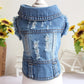 Summer Denim Dog Jacket - Stylish Cowboy Shirt for Small Dogs & Cats - Deribla Store