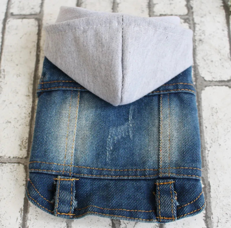 Summer Denim Dog Jacket - Stylish Cowboy Shirt for Small Dogs & Cats - Deribla Store