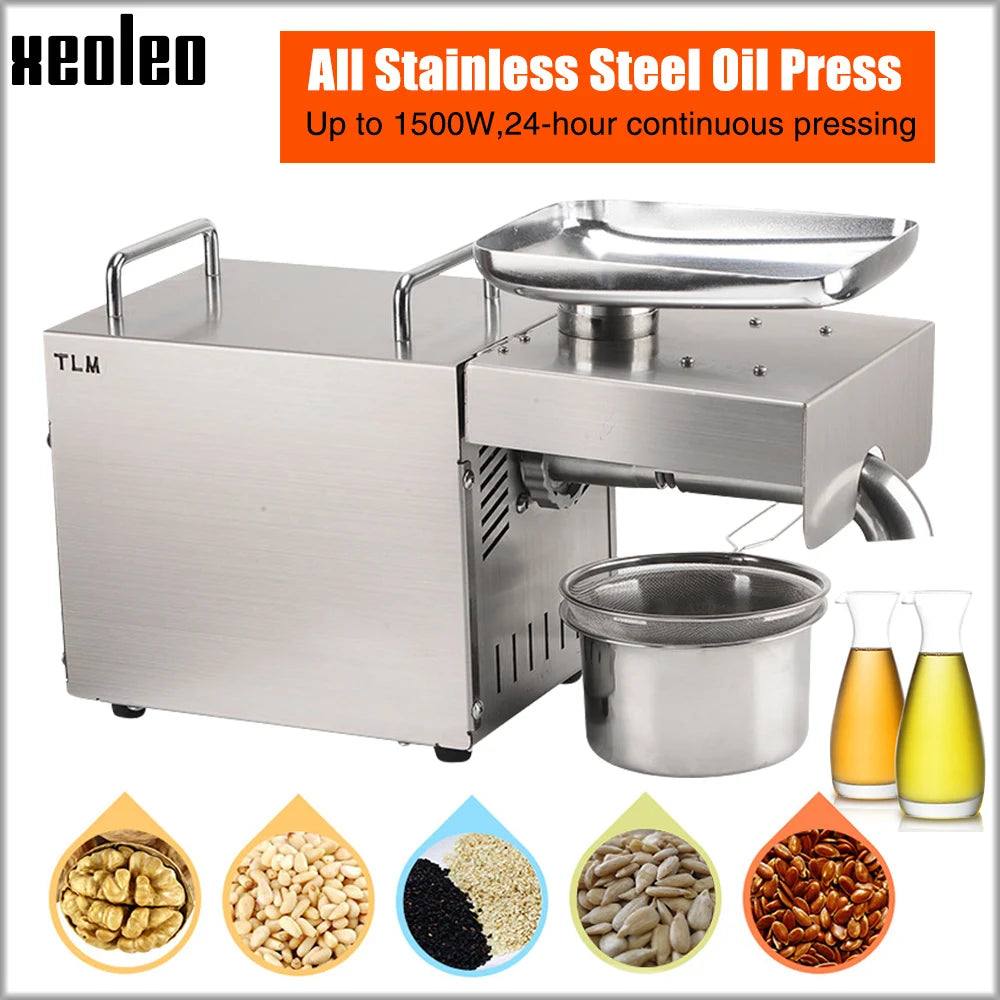 Oil Press Machine 1500W - Olive Peanut Flaxseed Extractor - Deribla Store