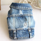 Summer Denim Dog Jacket - Stylish Cowboy Shirt for Small Dogs & Cats - Deribla Store
