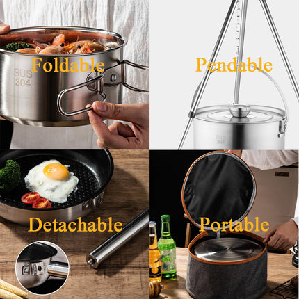 Camping Cookware Set Stainless Steel