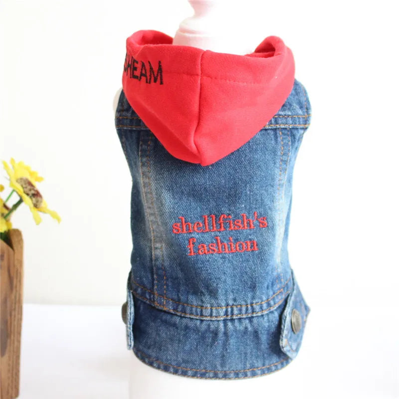 Summer Denim Dog Jacket - Stylish Cowboy Shirt for Small Dogs & Cats - Deribla Store