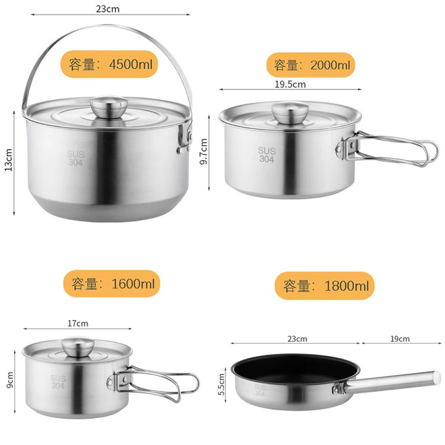 Camping Cookware Set Stainless Steel
