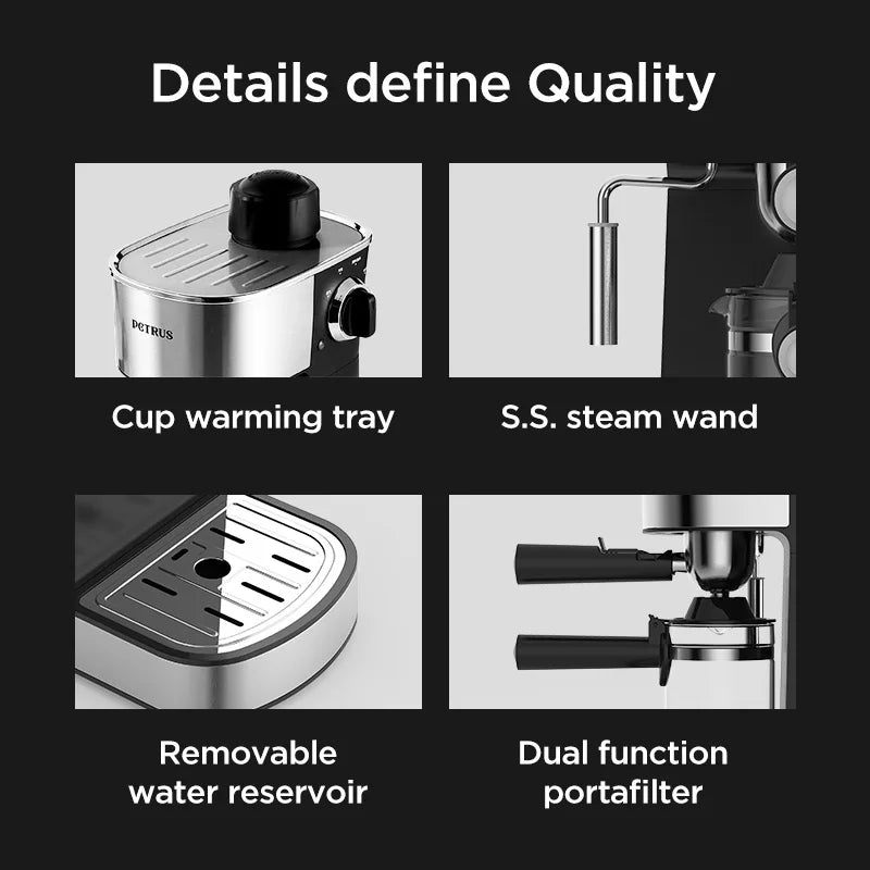 Petrus Espresso Machine - Professional Milk Frother System & Fancy Milk Foam Maker (220V) - Deribla Store