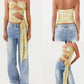Women s Off Shoulder Ruffle Crop Tops Summer Boho Floral Print