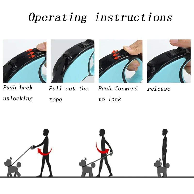 Retractable Dog Leash 3M/5M - Automatic Towing Rope for Small & Medium Dogs - Deribla Store