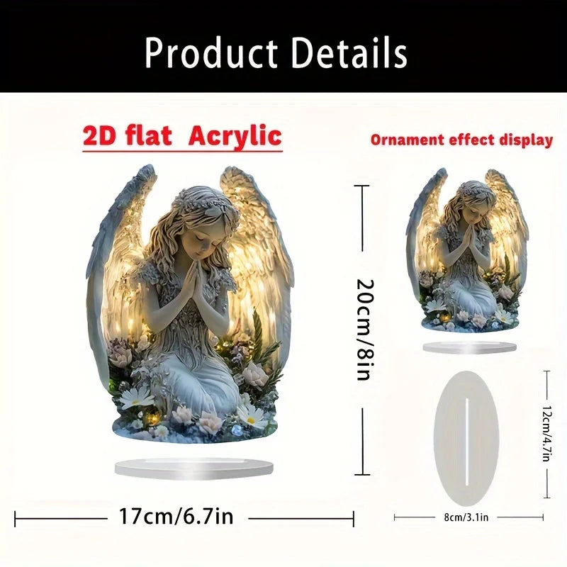 Prayer Angel Acrylic Ornament/Calm and Warm Tabletop Decor