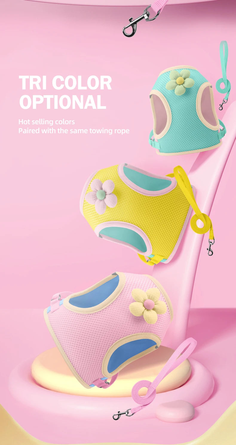 Mesh Dog Harness Leash Set