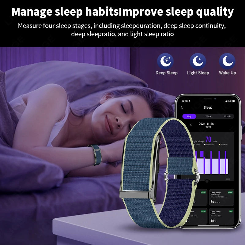 LIGE 2025 Smart Band Watch Heart Rate Health Monitoring Pedometer
