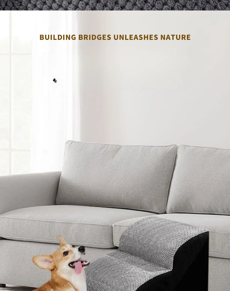 Pet Stairs 2/3 Steps - Memory Foam Dog Ramp with Non-Slip Washable Cover - Deribla Store