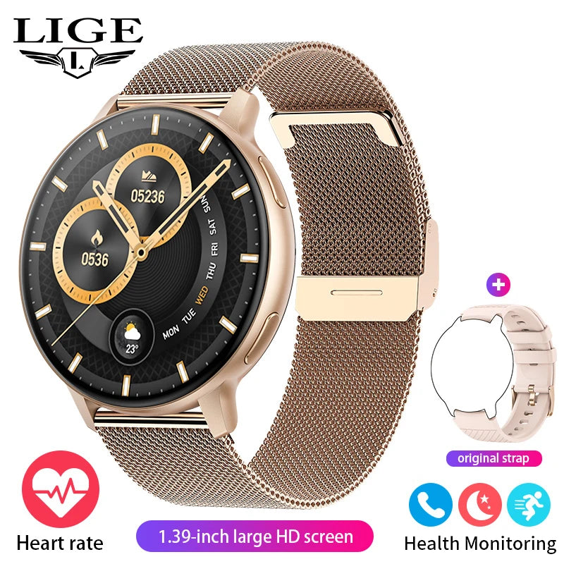 LIGE 2025 Smart Watch Women Bluetooth Call Custom Dials Watches