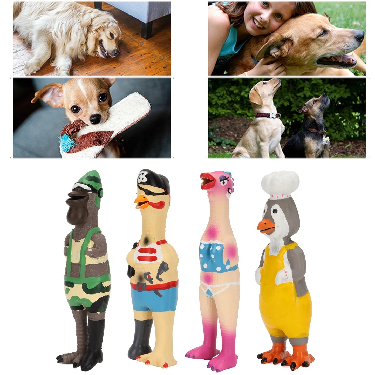 Screaming Chicken Dog Toy - Durable Squeaky Rubber Toy for Dogs - Deribla Store