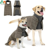 Plaid Dog Winter Coat - Fleece Lined Windbreaker Jacket for All Breeds - Deribla Store
