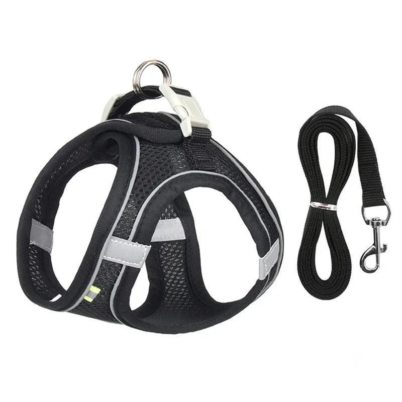 Adjustable Puppy Harness & Leash Set - Soft Vest for Small Dogs, Chihuahuas & French Bulldogs - Deribla Store