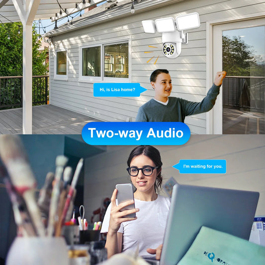 Caméra Floodlight WiFi PTZ 4MP - AI Tracking Night Vision