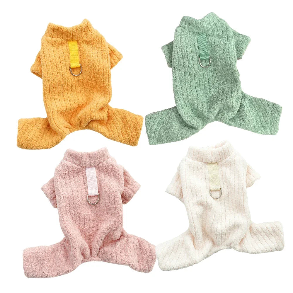 Winter Pet Plush Dog Jumpsuit