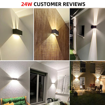 LED Wall Lamp - IP65 Waterproof Indoor Outdoor Light 6W-24W