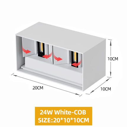 LED Wall Lamp - IP65 Waterproof Indoor Outdoor Light 6W-24W