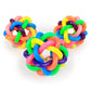 Rainbow Woven Ball Dog Toy with Bell - Bite-Resistant Rubber Chew Toy - Deribla Store