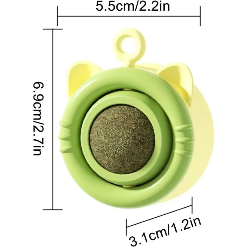 Natural Catnip Cat Wall Ball Toy - Edible Stick-On Treats for Teeth Cleaning & Digestion - Deribla Store