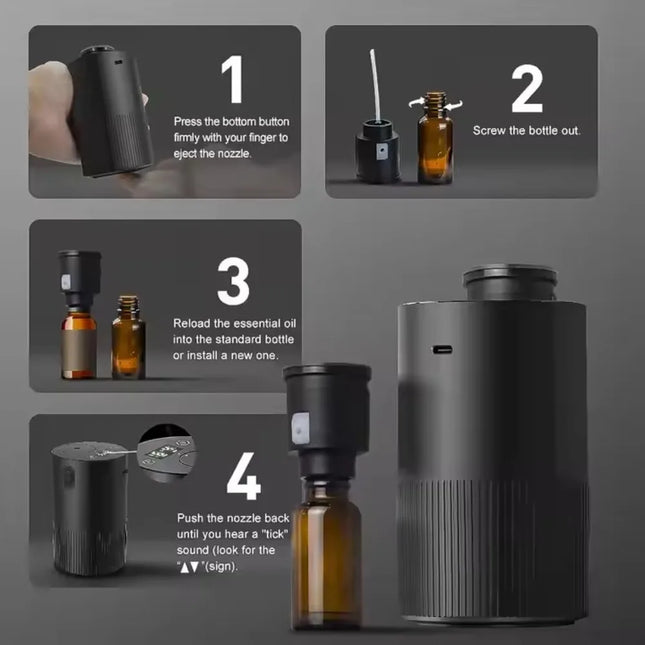 Waterless Aroma Diffuser - Portable Rechargeable Oil Mist