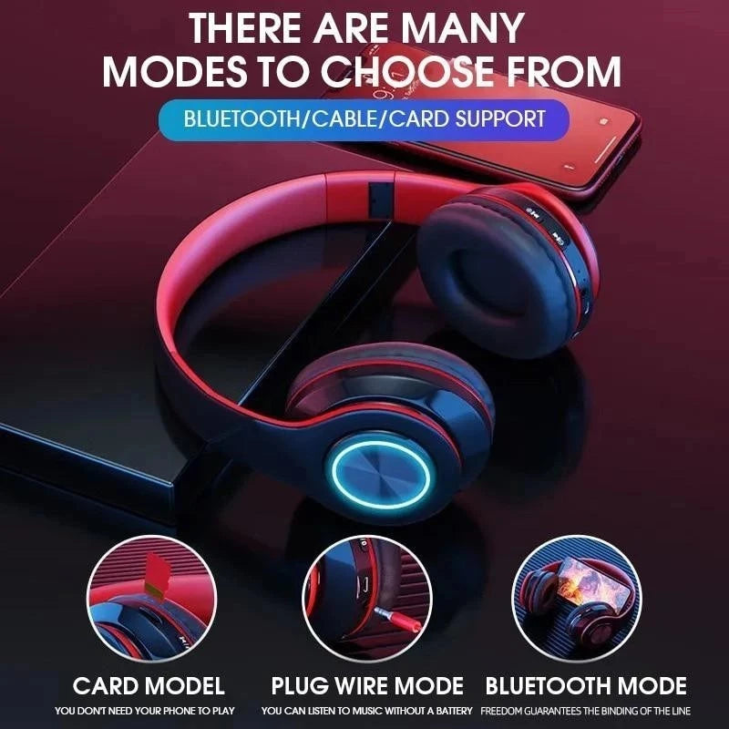 Wireless Bluetooth 5.0 Headphone With Microphone On-Ear Headset