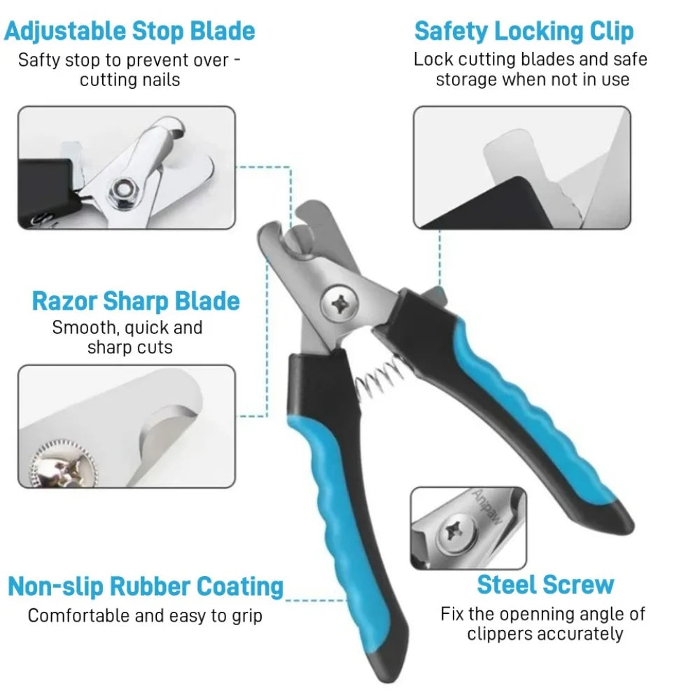 Professional Pet Nail Clipper with Safety Guard - Stainless Steel for Dogs & Cats - Deribla Store