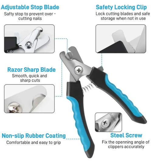 Professional Pet Nail Clipper with Safety Guard - Stainless Steel for Dogs & Cats - Deribla Store