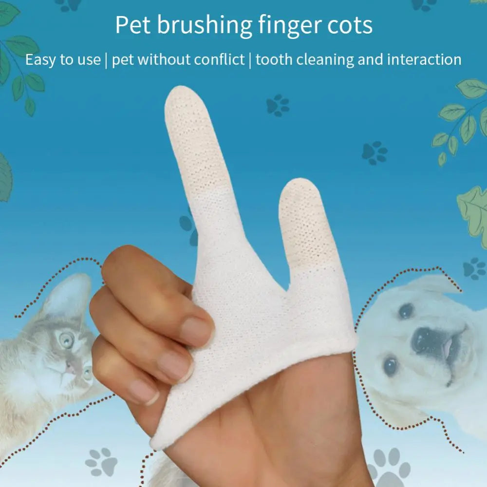 Two-Finger Pet Toothbrush - Soft Silicone Dental Care Gloves for Dogs & Cats Oral Cleaning - Deribla Store